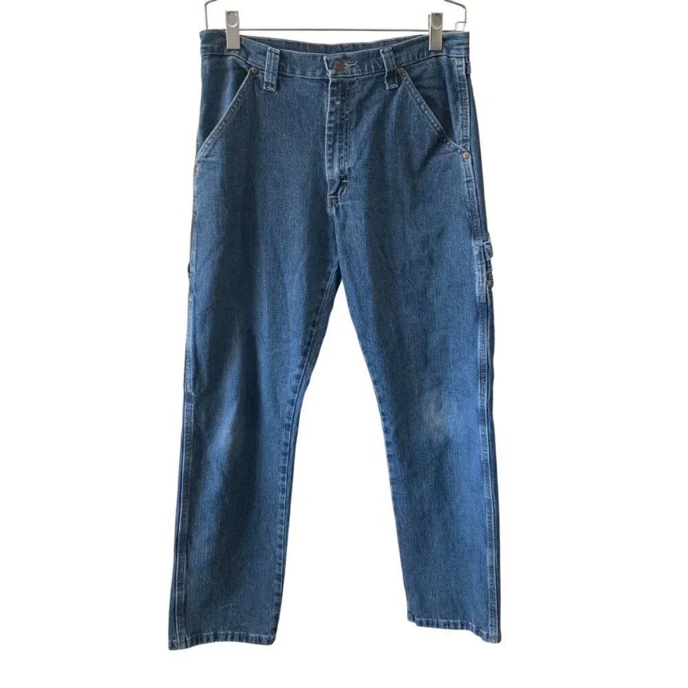 Vintage Y2K Wrangler Carpenter Jeans Men's‎ 34X32 Faded Utility Workwear Skater